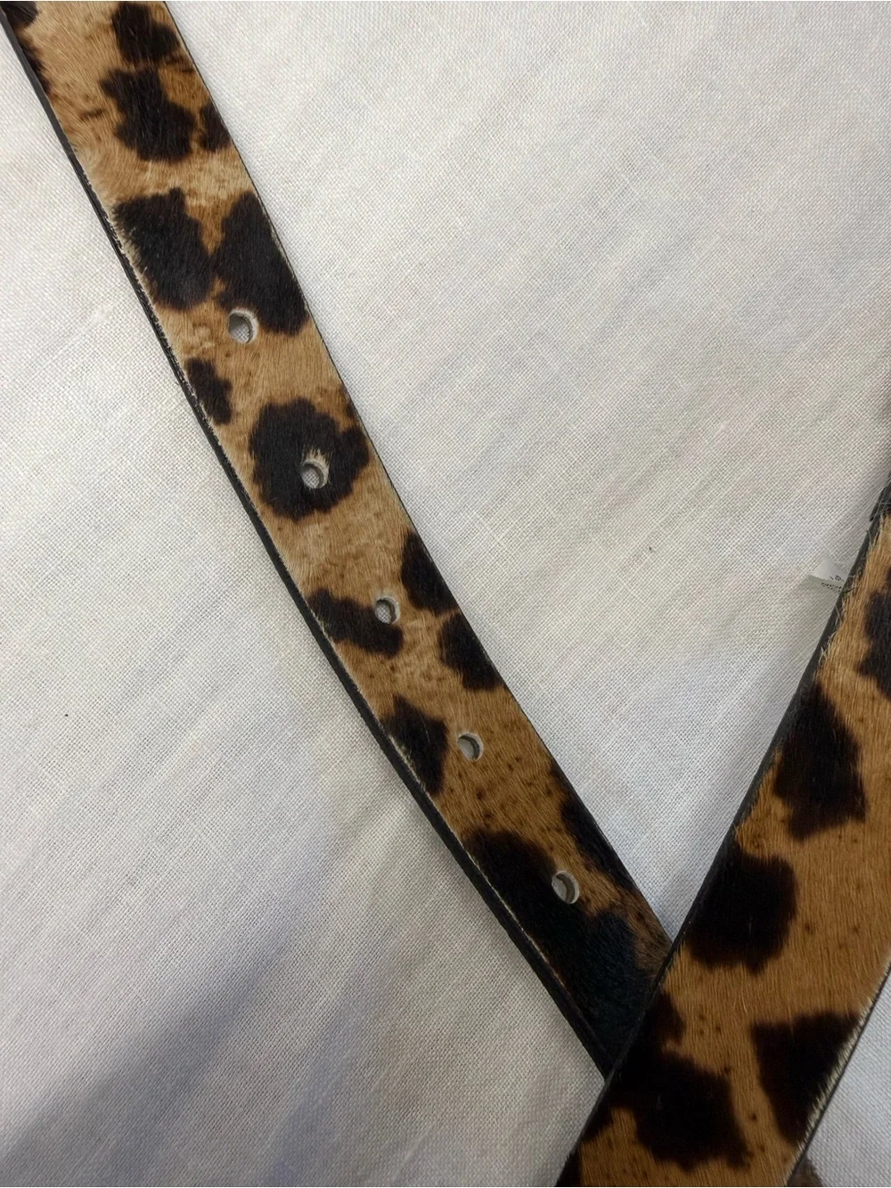 J. Crew Leopard Calf Hair Leather Belt E2335 - Picture 6 of 13
